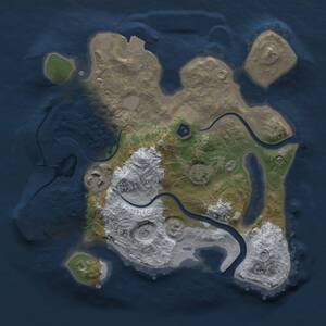 Thumbnail Rust Map: Procedural Map, Size: 2500, Seed: 389701632, 6 Monuments