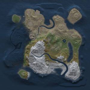 Thumbnail Rust Map: Procedural Map, Size: 2500, Seed: 389701632, 7 Monuments