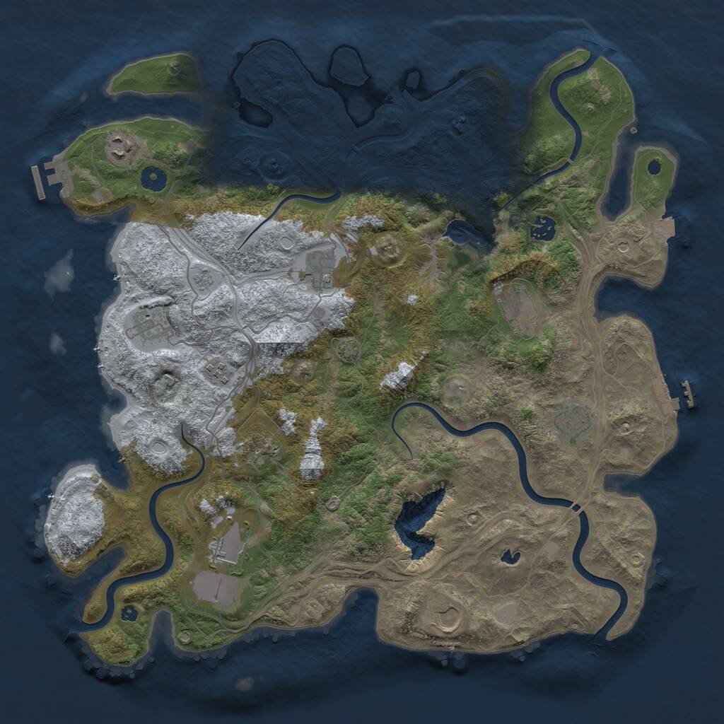 Rust Map: Procedural Map, Size: 4250, Seed: 987654684, 16 Monuments
