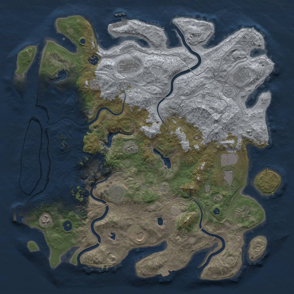 Rust Map: Procedural Map, Size: 4500, Seed: 180715369, 15 Monuments
