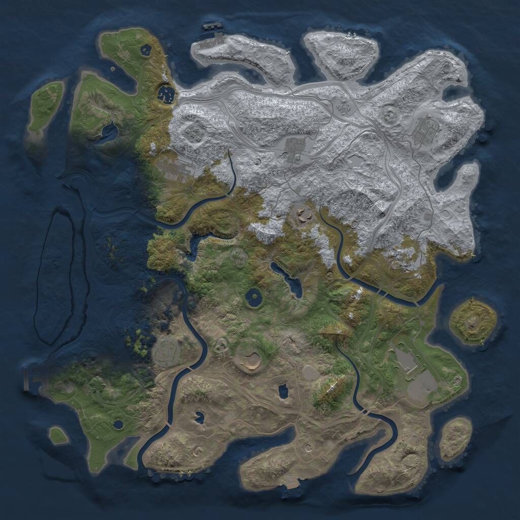 Rust Map: Procedural Map, Size: 4500, Seed: 180715369, 16 Monuments