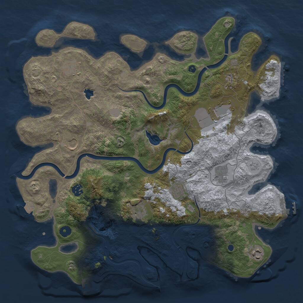 Rust Map: Procedural Map, Size: 4000, Seed: 310618505, 16 Monuments