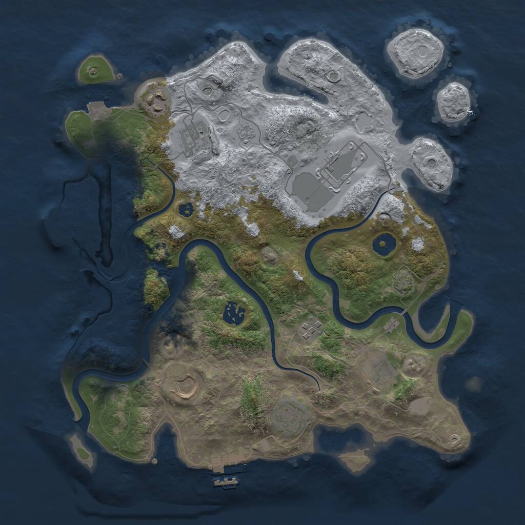 Rust Map: Procedural Map, Size: 3500, Seed: 479479721, 14 Monuments