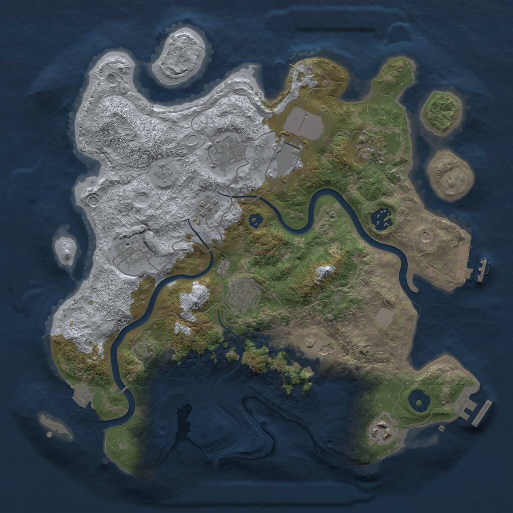 Rust Map: Procedural Map, Size: 3500, Seed: 1891371825, 15 Monuments