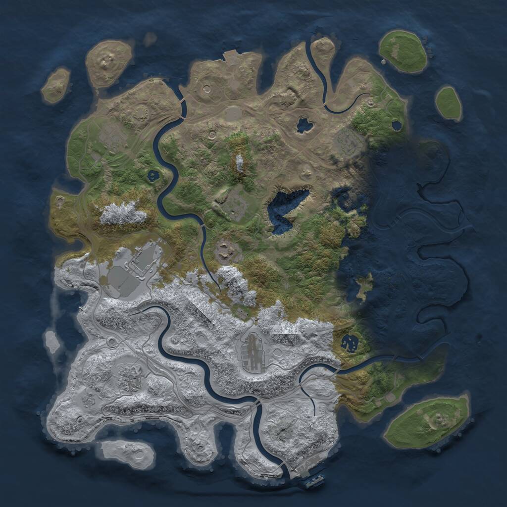 Rust Map: Procedural Map, Size: 4250, Seed: 949961642, 14 Monuments