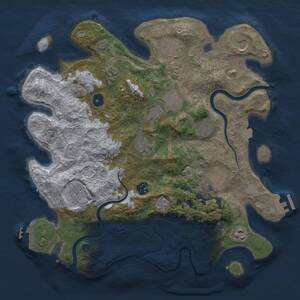 Thumbnail Rust Map: Procedural Map, Size: 3750, Seed: 418006, 17 Monuments