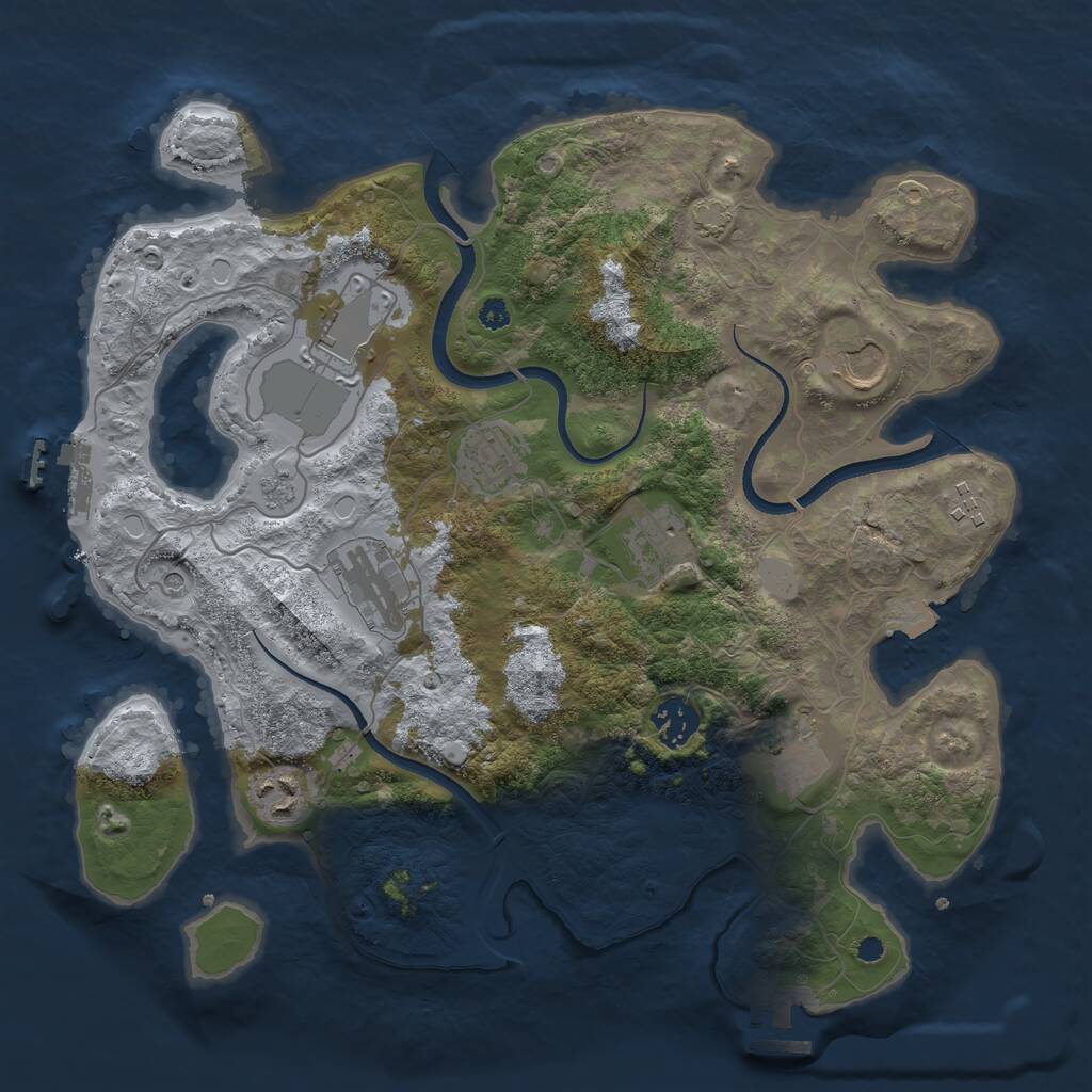 Rust Map: Procedural Map, Size: 3500, Seed: 450844683, 15 Monuments