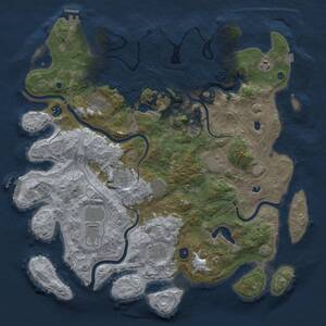 Thumbnail Rust Map: Procedural Map, Size: 4500, Seed: 203525275, 15 Monuments