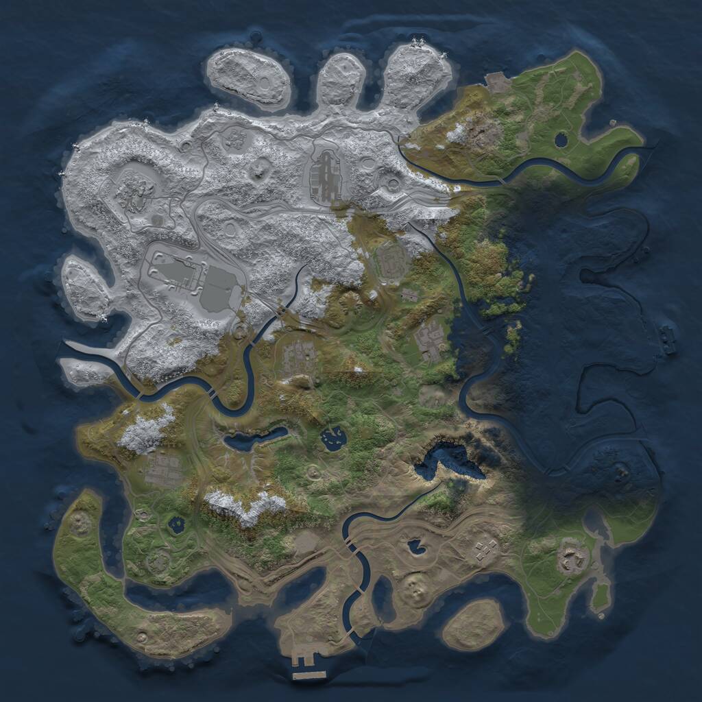 Rust Map: Procedural Map, Size: 4250, Seed: 1564912012, 16 Monuments