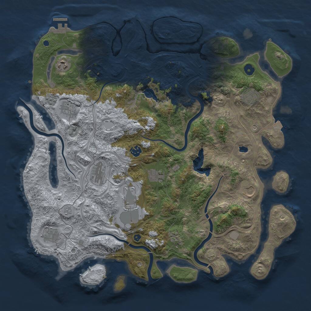 Rust Map: Procedural Map, Size: 4400, Seed: 5533555, 16 Monuments
