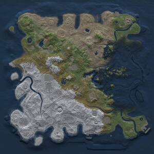 Thumbnail Rust Map: Procedural Map, Size: 4500, Seed: 1448521954, 17 Monuments