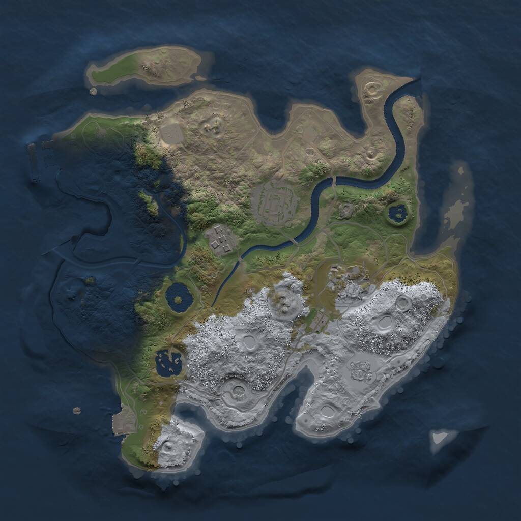 Rust Map: Procedural Map, Size: 2800, Seed: 1497356704, 8 Monuments