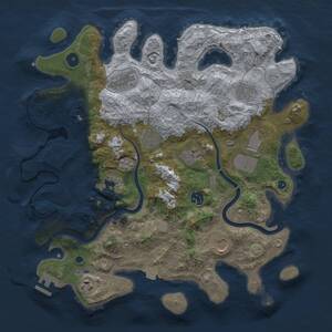 Thumbnail Rust Map: Procedural Map, Size: 3800, Seed: 257940068, 15 Monuments