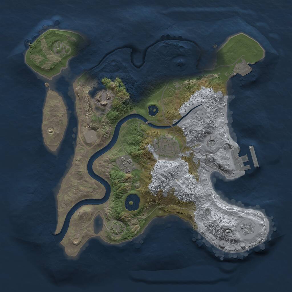 Rust Map: Procedural Map, Size: 2700, Seed: 374707, 8 Monuments