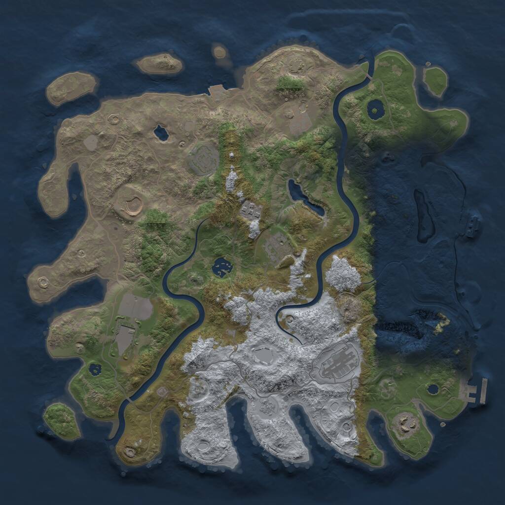 Rust Map: Procedural Map, Size: 4000, Seed: 1641022437, 15 Monuments