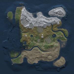 Thumbnail Rust Map: Procedural Map, Size: 3000, Seed: 1157089017, 10 Monuments