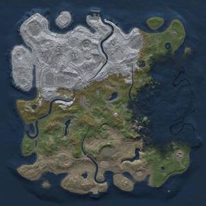 Thumbnail Rust Map: Procedural Map, Size: 4500, Seed: 2092998147, 17 Monuments