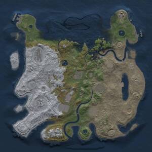 Thumbnail Rust Map: Procedural Map, Size: 3750, Seed: 865203, 16 Monuments