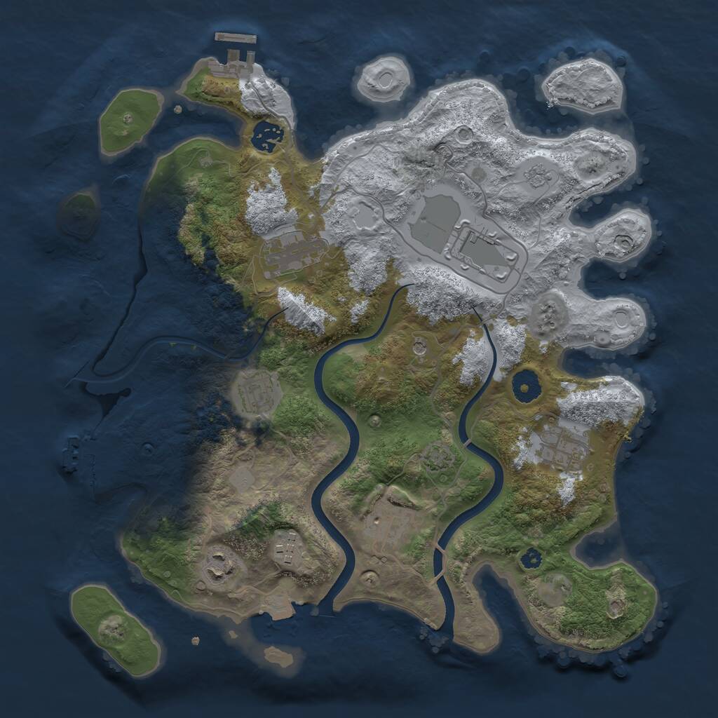 Rust Map: Procedural Map, Size: 3500, Seed: 1104555, 14 Monuments
