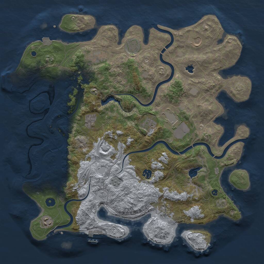 Rust Map: Procedural Map, Size: 4250, Seed: 24696126, 16 Monuments