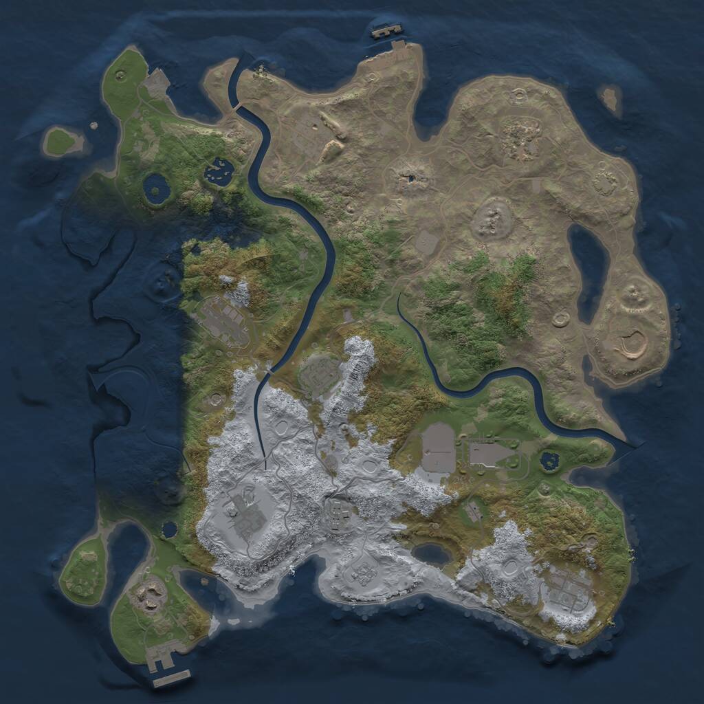 Rust Map: Procedural Map, Size: 3750, Seed: 210372, 17 Monuments