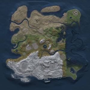 Thumbnail Rust Map: Procedural Map, Size: 3500, Seed: 163532629, 14 Monuments