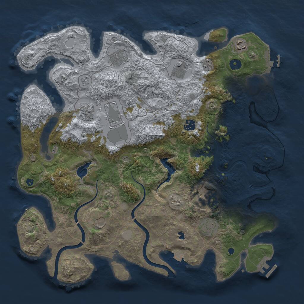 Rust Map: Procedural Map, Size: 4000, Seed: 1829902009, 16 Monuments