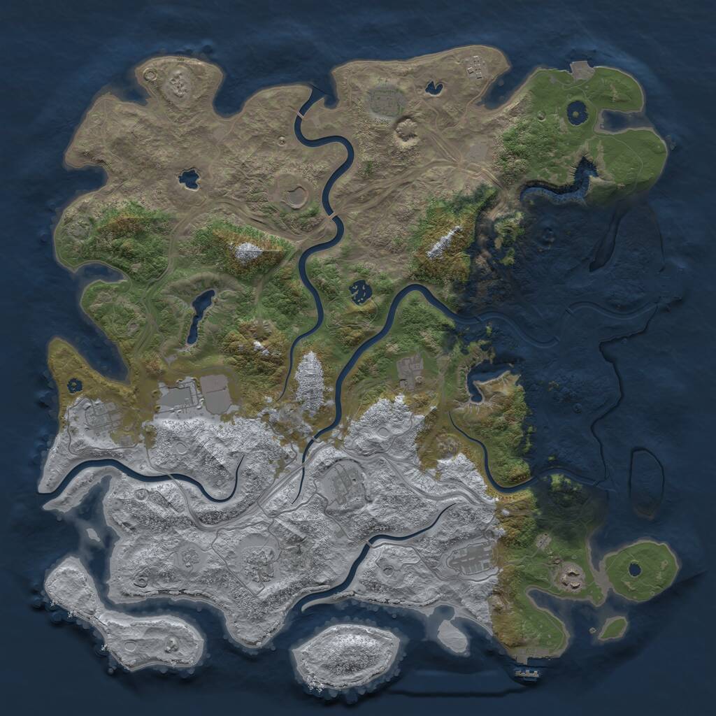 Rust Map: Procedural Map, Size: 4750, Seed: 19092025, 17 Monuments