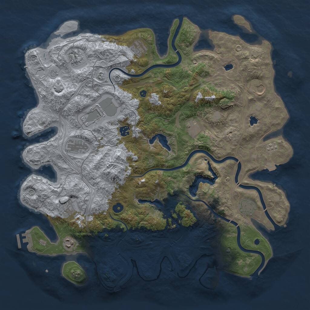 Rust Map: Procedural Map, Size: 4500, Seed: 1410048114, 16 Monuments