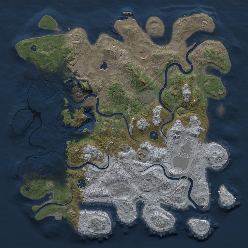 Rust Map: Procedural Map, Size: 4250, Seed: 715797529, 14 Monuments