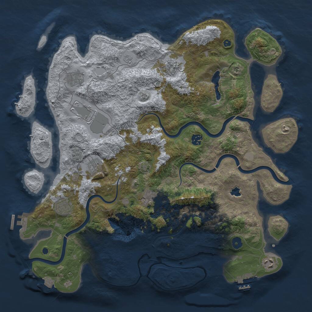 Rust Map: Procedural Map, Size: 4200, Seed: 1680338337, 15 Monuments