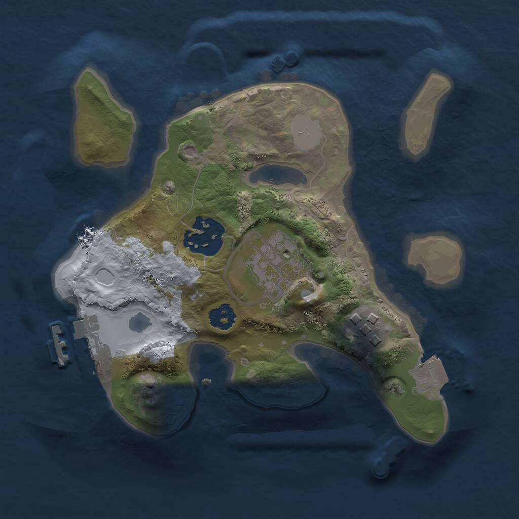 Rust Map: Procedural Map, Size: 2000, Seed: 78417, 5 Monuments