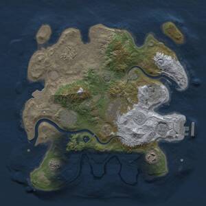 Thumbnail Rust Map: Procedural Map, Size: 3000, Seed: 18722, 10 Monuments