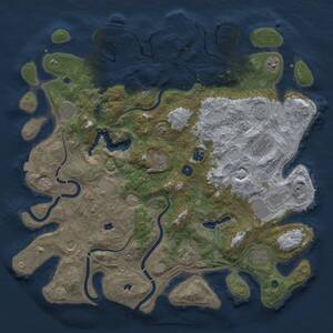 Thumbnail Rust Map: Procedural Map, Size: 4500, Seed: 25324, 17 Monuments