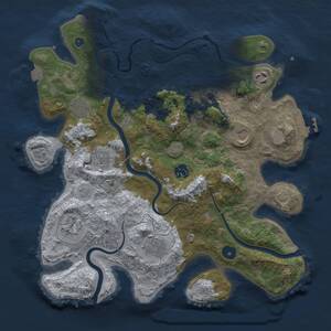 Thumbnail Rust Map: Procedural Map, Size: 3550, Seed: 6666, 14 Monuments