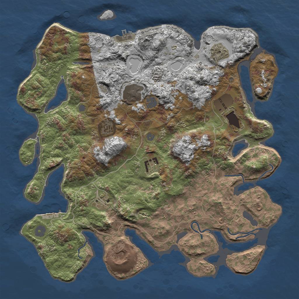 Rust Map: Procedural Map, Size: 4000, Seed: 577579862, 14 Monuments