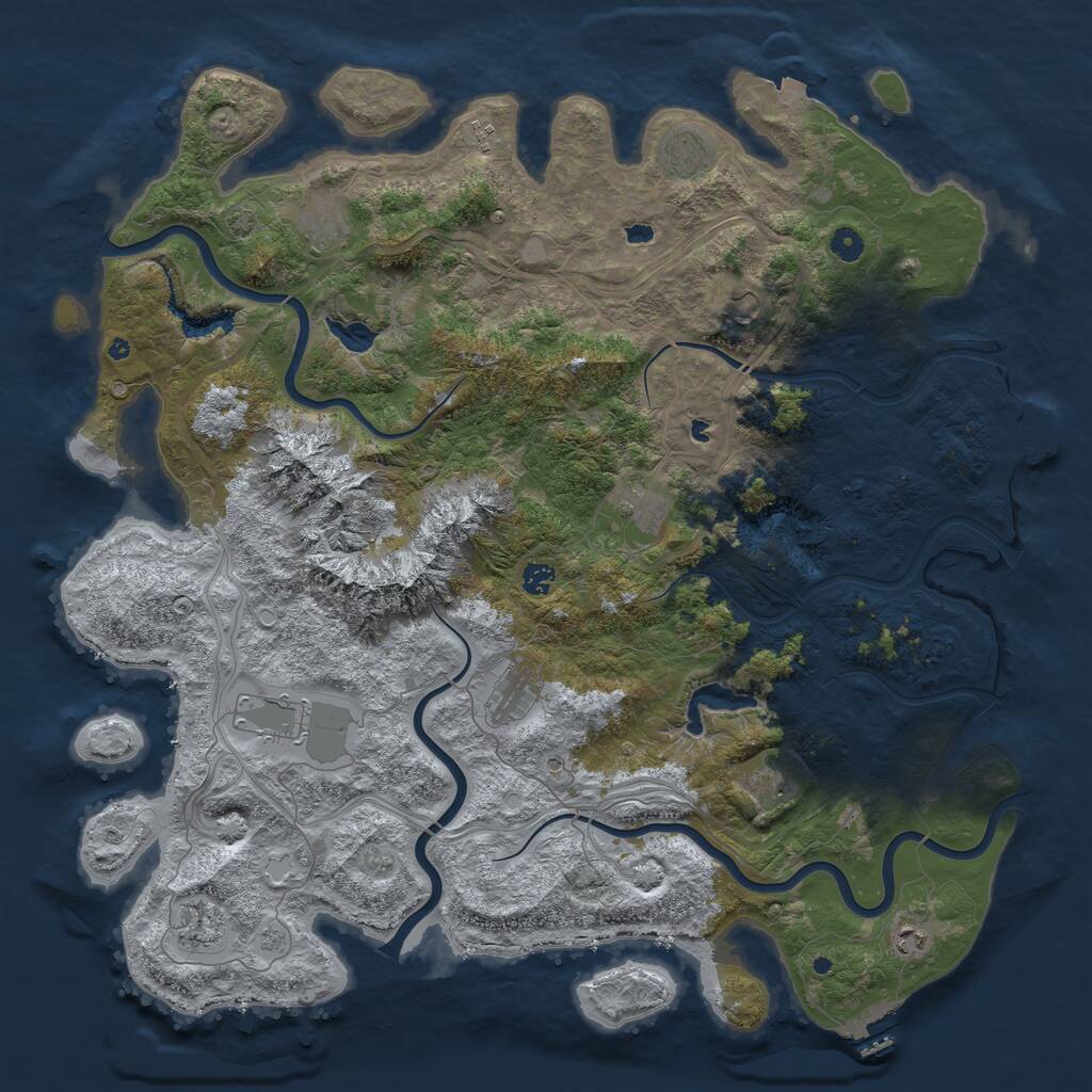 Rust Map: Procedural Map, Size: 5000, Seed: 1412038837, 17 Monuments