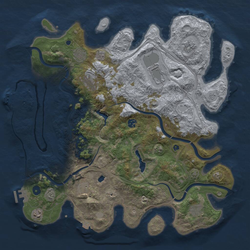 Rust Map: Procedural Map, Size: 4250, Seed: 1423294569, 15 Monuments