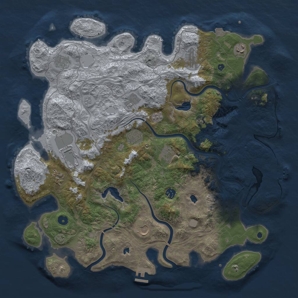 Rust Map: Procedural Map, Size: 4500, Seed: 29209808, 17 Monuments
