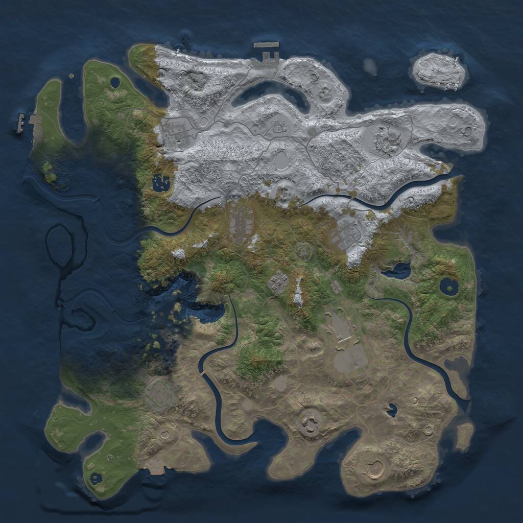 Rust Map: Procedural Map, Size: 4200, Seed: 1987458, 16 Monuments