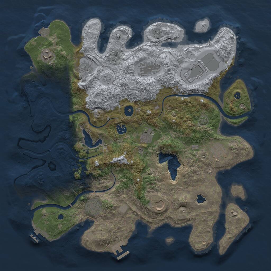 Rust Map: Procedural Map, Size: 4000, Seed: 109182025, 16 Monuments