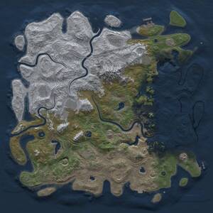 Thumbnail Rust Map: Procedural Map, Size: 5000, Seed: 845666090, 17 Monuments
