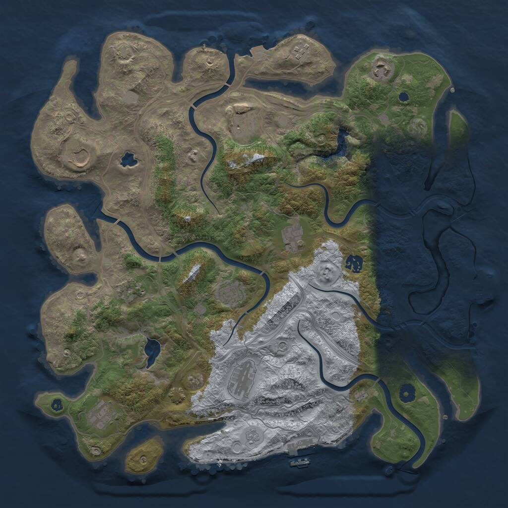 Rust Map: Procedural Map, Size: 4250, Seed: 796560996, 16 Monuments