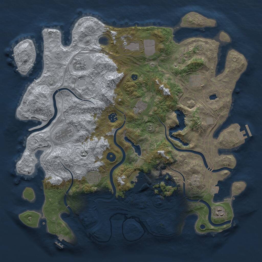 Rust Map: Procedural Map, Size: 4250, Seed: 122511515, 16 Monuments