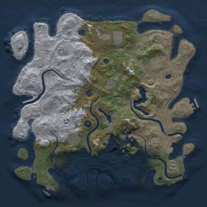 Thumbnail Rust Map: Procedural Map, Size: 4250, Seed: 122511515, 16 Monuments