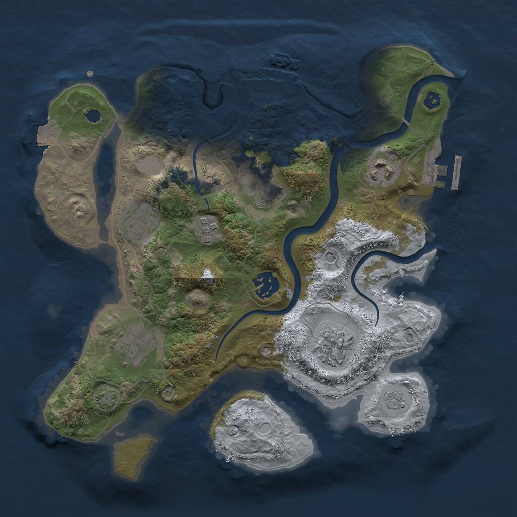 Rust Map: Procedural Map, Size: 3000, Seed: 1460144825, 13 Monuments