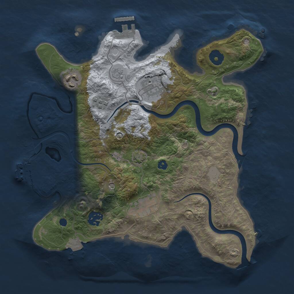 Rust Map: Procedural Map, Size: 3000, Seed: 350127669, 11 Monuments