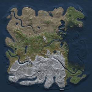 Thumbnail Rust Map: Procedural Map, Size: 4500, Seed: 33534929, 17 Monuments