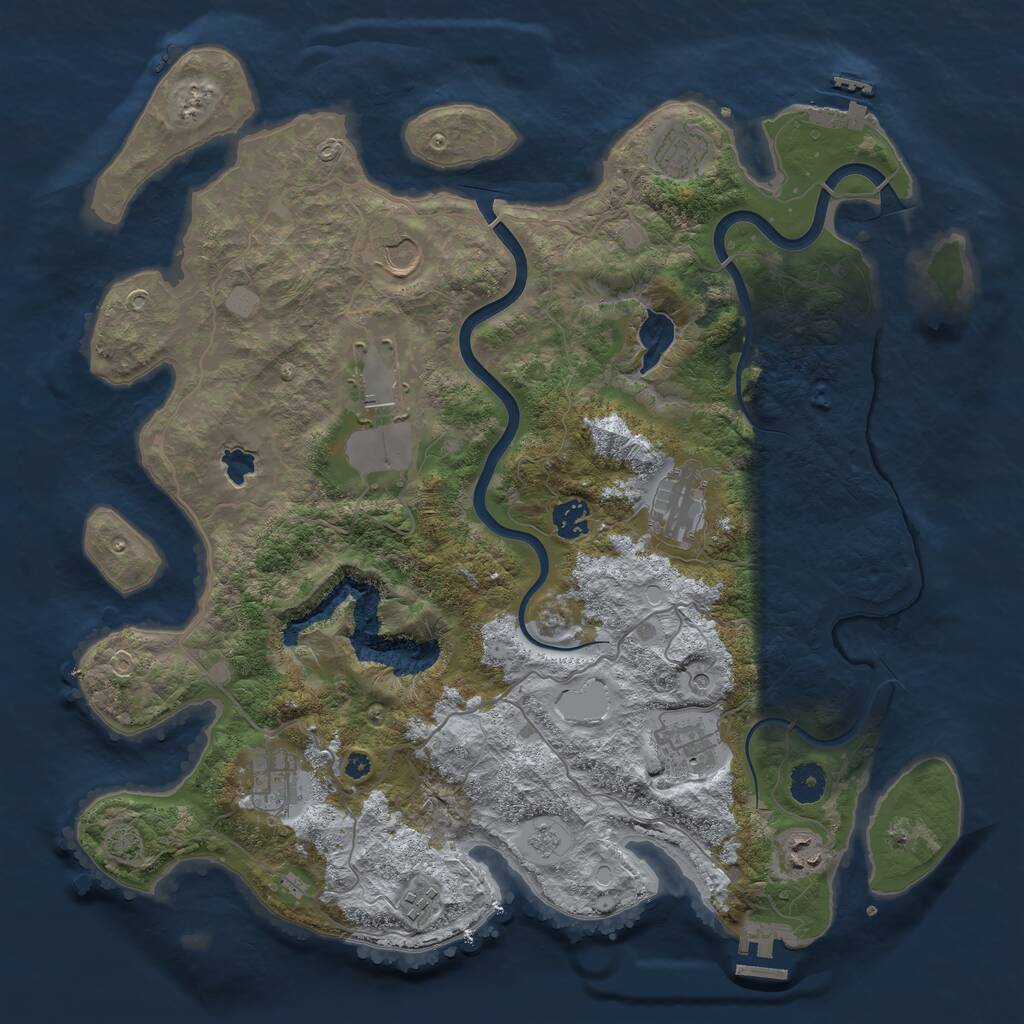 Rust Map: Procedural Map, Size: 4000, Seed: 880212, 15 Monuments