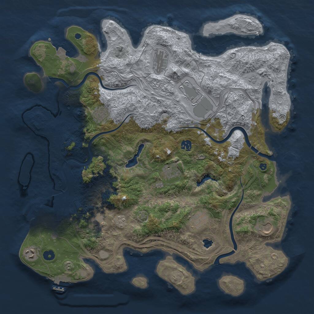 Rust Map: Procedural Map, Size: 4250, Seed: 1153678907, 16 Monuments